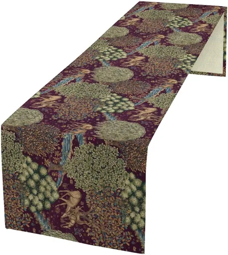 Vista 31 de YCness Camino de mesa con estampado de vaca, piel de vaca marrón, estilo occidental, decoración de casa de campo para el hogar, cocina, comedor, 13