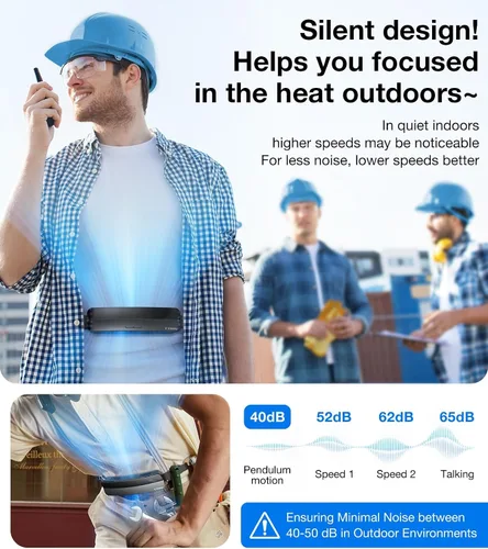 Vista 8 de TORRAS Ventilador de cintura portátil superior 2026 COOLiFY Zone 3, ventilador de cinturón personal ultraligero, viento más fuerte de 26 pies/s