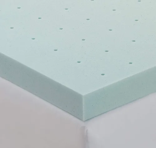 Vista 7 de Nestl Cubrecolchón de espuma viscoelástica con infusión de gel, protector de colchón de diseño ventilado, 2 pulgadas, tamaño individual, azul