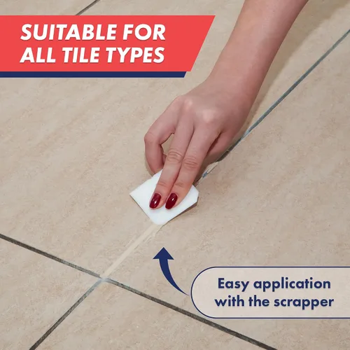Vista 5 de ZippySolve Lechada para Azulejos, Kit de Reparación, Paquete de 2 Rellenos de Lechada, Restaura y Renueva la Línea de Juntas de Azulejos, Tubo