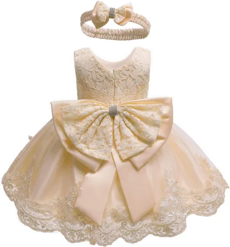 Vista 9 de Vestidos de encaje con tutú bordado tipo vestido de gala para bebés y niñas pequeñas de 0-6T con tocado Borgoña