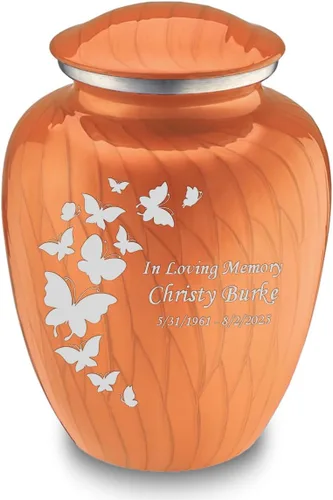 Vista 28 de Geturns Embrace Urnas de Cremación de Mariposa Personalizadas para Adultos para Cenizas Humanas I Urna Funeraria Grande Negra para Mujeres y Hombres