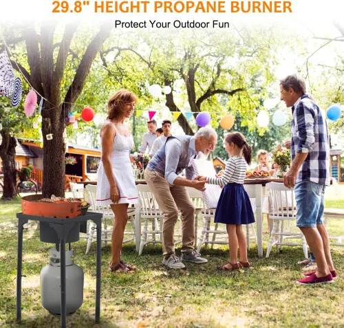 Vista 7 de Camplux Quemador de Propano 130,000 BTU, Quemadores de Gas Individuales, Estufa de Exterior para Elaboración de Cerveza Casera, Fritura de Pavo