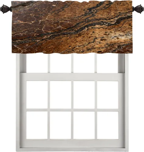 Vista 35 de Cortinas opacas de poliéster multicapa marrón con diseño de bosque natural, 2 unidades, 26 x 24 pulgadas