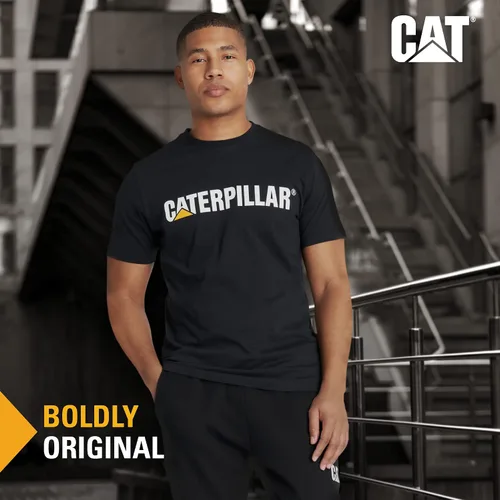 Vista 3 de Cat erpillar - Camiseta de manga corta para hombre, cuello redondo, corte ajustado