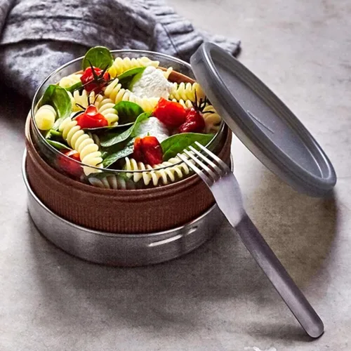 Vista 6 de BLACK + BLUM Recipiente de vidrio para almuerzo, a prueba de fugas, apto Almendra
