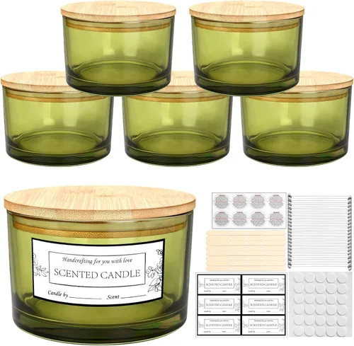 Vista 15 de CONNOO Paquete de 12 tarros de vela cuadrados transparentes de 9 onzas para hacer velas, recipientes vacíos de vidrio grueso a granel con tapas