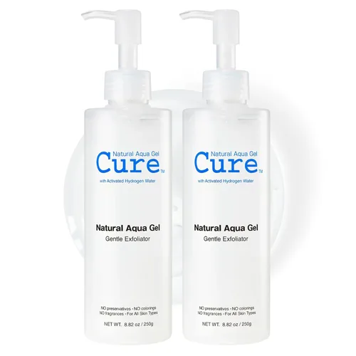 Vista 8 de Cure by Toyo - Exfoliante suave Aqua Gel Piel clara y más suave Limpiador facial y corporal no abrasivo Piel sensible Tamaño grande 8.82