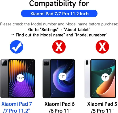 Vista 2 de ALILANG Funda para Xiaomi Pad 7/Pad 7 Pro de 11.2 pulgadas 2024 con soporte para bolígrafo y múltiples ángulos de visión, funda de piel sintética