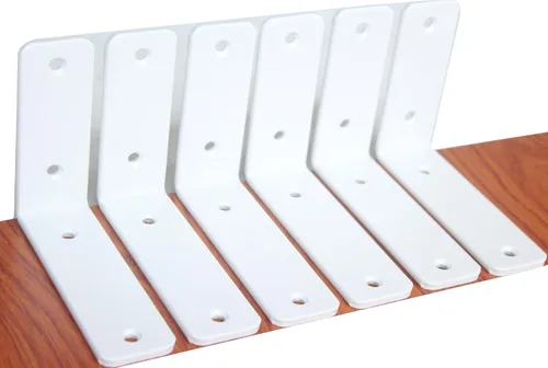 Vista 21 de Paquete de 2 soportes de estante en L de 6 pulgadas de largo x 4 pulgadas de alto x 1.5 pulgadas de ancho, 5 mm de grosor, soportes de estante