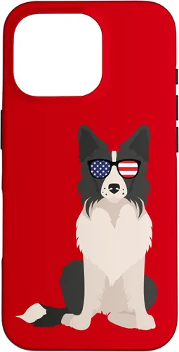 Vista 20 de Border Collie July 4th Patriotic American Sunglasses Dog Case for iPhone 16