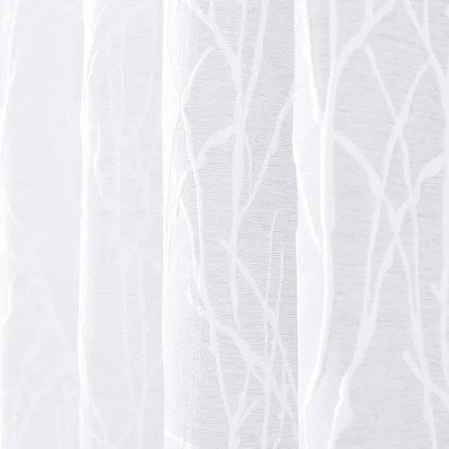 Vista 18 de Pitalk - Cortinas con patrón beige de 63 pulgadas de largo para dormitorio, 2 paneles con pestaña trasera y bolsillo, diseño de ramas de árbol