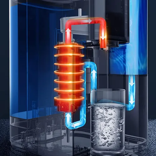Vista 4 de Dispensador de agua fría y caliente independiente, dispensador de agua de 75 a 550 W, mini refrigeración pequeña de escritorio de bebida automática