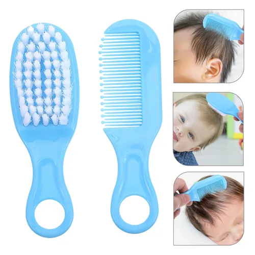 Vista 7 de EXCEART Juego de cepillo y peine para el pelo del bebé, cepillo de masaje para el cuero cabelludo para recién nacidos y niños pequeños, 1 juego