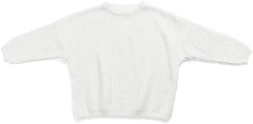 Vista 2 de Suéter Woshilaocai de punto para niña o bebé, con manga larga, holgado, suéter cálido, ropa para otoño e invierno