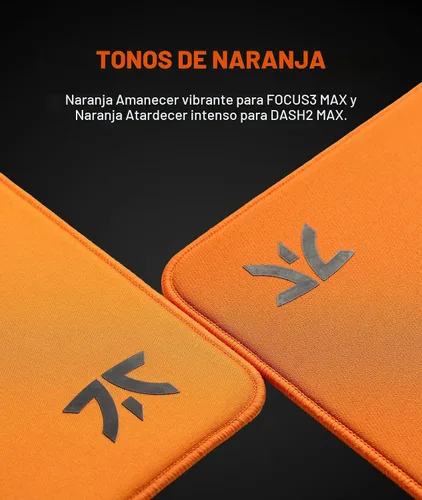 Vista 9 de Fnatic MAX Dash L Pro - Alfombrilla de mouse para juegos, superficie de control de tela lisa naranja, revestimiento resistente al agua, con base