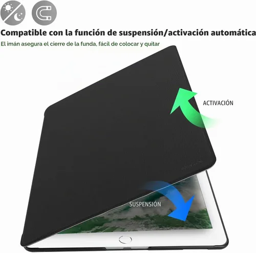 Vista 5 de ProCase Funda para iPad Pro 12.9 2017/2015 (modelo antiguo, 2ª y 1ª generación), color negro Slim Stand Protective Folio Case Smart Cover for iPad