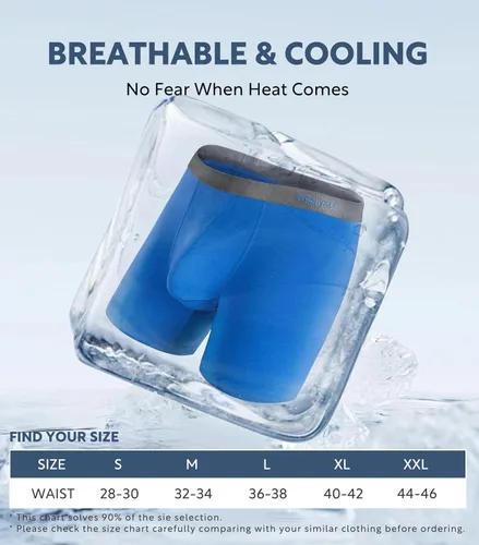 Vista 6 de Separatec Calzoncillos tipo bóxer para hombre con bolsa de bola, transpirable, rayón refrescante, hecho de ropa interior de bambú, paquete de 3 o 6