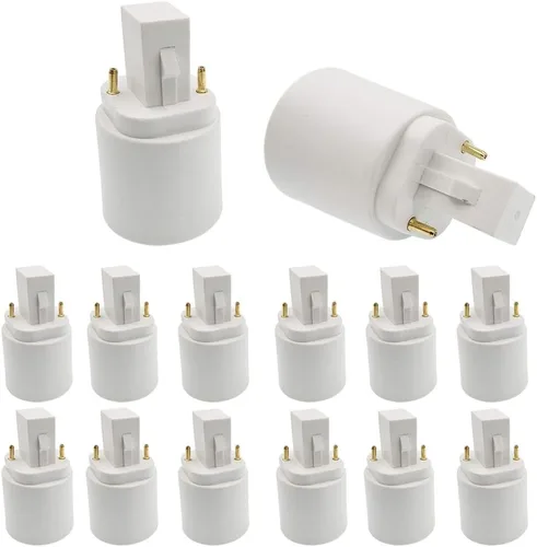 Vista 9 de Adaptador G24d a E26/E27 (no GY24d) Adaptador de enchufe CFL de 2 pines de 0.858 in G24 a E26/E27, convertidor de base de lámpara GX24d a E26/E27