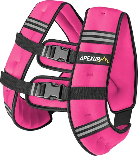 Vista 18 de APEXUP - Chaleco con peso de 5, 10, 15, 20, 25 y 30 libras para hombre y mujer, con rayas reflectantes, equipo para entrenamiento de fuerza y correr
