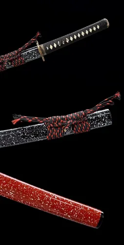 Vista 9 de 41'' Handmade Japanese Katana Sword T10 Steel — Clay-Tempered Dragon-Claw Hamon, Hand-Polished Blade, Pure Copper Engraved Mountings, Real Rayskin