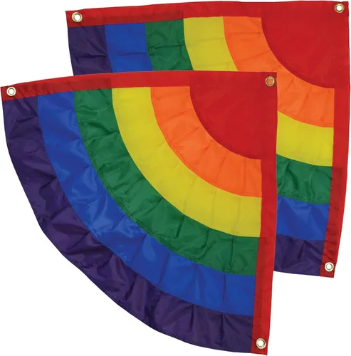 Vista 7 de In the Breeze 3703 Abanico plisado arco iris, 1.5 x 3 pies, decoración para exteriores, 1.5 pies de alto x 3 pies de ancho