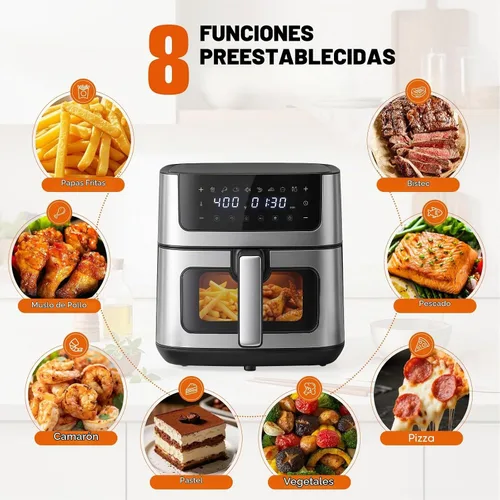 Vista 5 de Air Fryer 6.34 QT, Airfryer with Viewing Window and 8 Presets