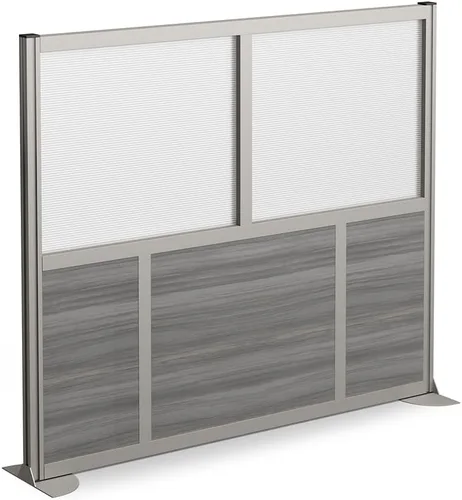 Vista 4 de NBF - Divisor de pared de panel de privacidad para cubículo, separador de habitación moderno, panel divisor de habitación portátil de pie sin Nogal