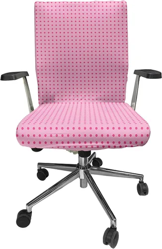 Vista 48 de Lunarable Funda para silla de oficina tribal, diseño azteca, nativo americano, geométrico, simbolismo étnico con espirales de triángulos, elástico