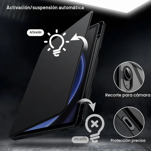 Vista 6 de JETech Estuche giratorio para Samsung Galaxy Tab S10 Lite / S10 FE / S9 FE de 10.9 pulgadas / S9 de 11 pulgadas con soporte para S Pen, cubierta