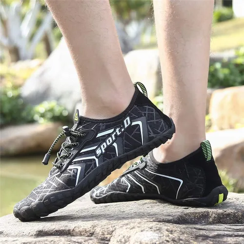 Vista 8 de UBFEN Zapatos acuáticos para natación, para hombre y mujer, para deportes de playa, secado rápido, descalzos para navegación, pesca, buceo, surf