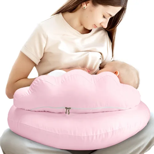 Vista 15 de Almohada de Lactancia PILLANI para Amamantar, Almohada de Pecho con Barrera de Seguridad para Mayor Comodidad, Registro de Bebé, Funda de Algodón