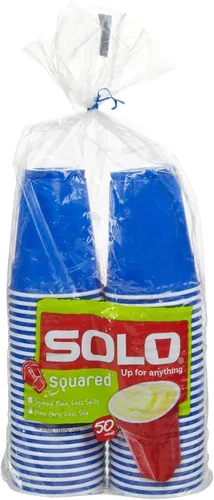 Vista 3 de Solo Vasos de plástico para fiestas, color rojo - 9 oz - 50