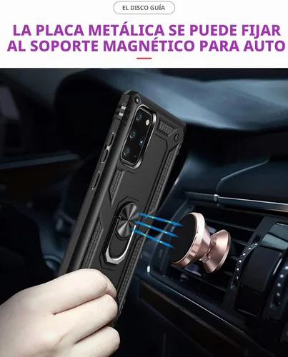 Vista 2 de Funda para Samsung Galaxy Note 20, Note20 5G con protectores de pantalla HD, soporte de anillo de metal de grado militar Androgate con soporte de 15