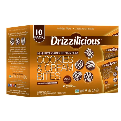 Vista 14 de Drizzilicious Mini tortas de arroz con remolino de canela - Crisps de arroz, aperitivo saludable para adultos y niños, tortas de arroz saborizadas