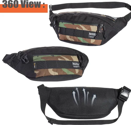 Vista 6 de Rough Enough - Cangurera táctica para hombre, diseño de Cordura, talla L