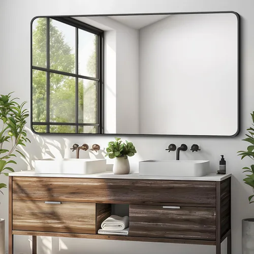Vista 35 de DESBING 16"x20" Bathroom Mirror for Over Sink, Black Framed Wall Mirror Negro