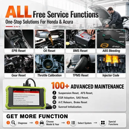 Vista 3 de LAUNCH Creader Elite X500 for Honda OBD2 Scanner Bi-Directional Scan Tool