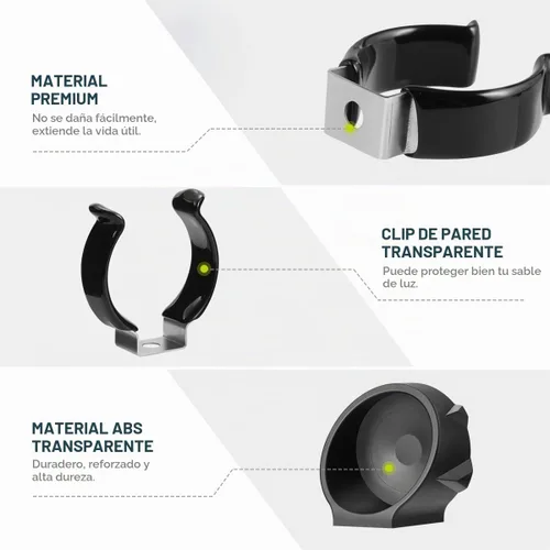 Vista 3 de Lenink Paquete de 2 soportes de pared para sable de luz, soporte compatible con Galaxy Edge y la mayoría de los sables de luz (negro)