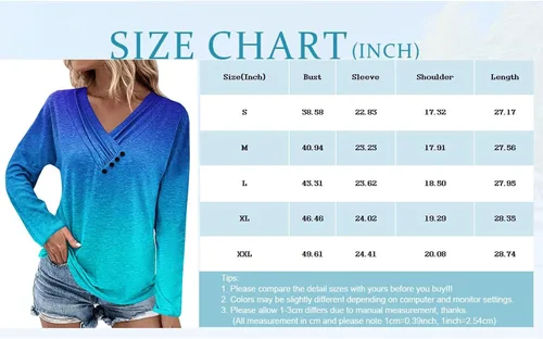 Vista 5 de Camisas de gran tamaño para mujer, con botones, cuello en V, estampado gráfico, blusa básica de manga larga