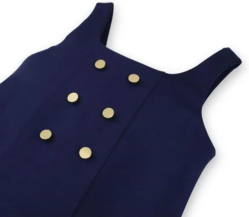 Vista 2 de Vestido delantal con volantes marino