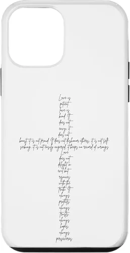 Vista 16 de Funda con cruz cristiana para iPhone 12/12 Pro 1 Corinthians 13