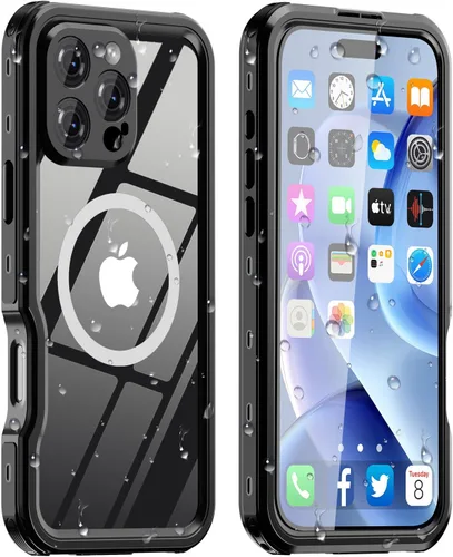Vista 11 de Funda impermeable diseñada para iPhone 12, cuerpo completo, a prueba de polvo, a prueba de golpes, protector de pantalla integrado