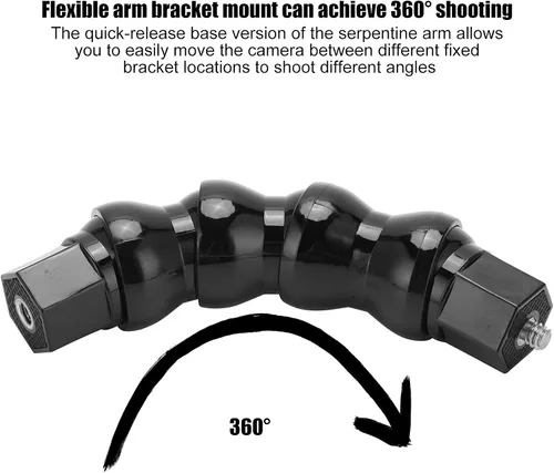 Vista 5 de YYOYY Soporte para manguera de cámara, soporte de mandíbulas monopod, soporte de brazo flexible de 4 secciones, montaje de orificios de tornillo