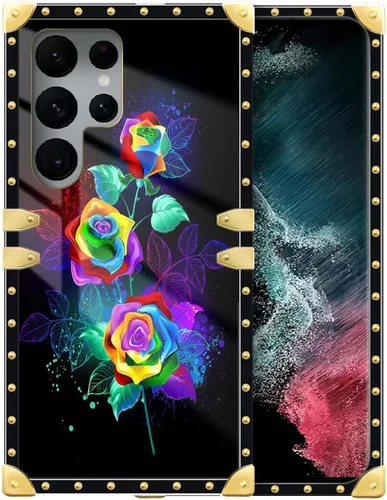 Vista 23 de Funda compatible con Samsung Galaxy S22 Ultra, funda protectora de TPU suave a prueba de golpes de 4 libélulas en la flor para Samsung Galaxy S22