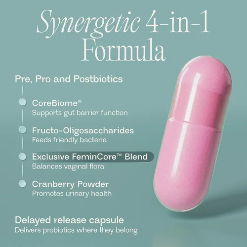 Vista 3 de BIOMA Feminine Health Synbiotic - Suplemento de salud femenina para pH vaginal saludable, tracto urinario y apoyo digestivo - con probióticos