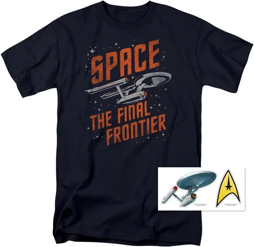 Vista 2 de Popfunk Camiseta clásica de Star Trek Space The Final Frontier
