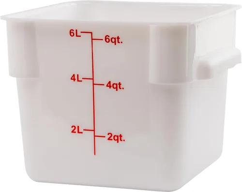 Vista 9 de Winco Contenedor de plástico cuadrado blanco de 22 cuartos