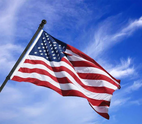 Vista 5 de Banderas estadounidenses para exteriores de 2.5 x 4 pies, bandera estadounidense para exteriores con estrellas bordadas y tiras cosidas, banderas