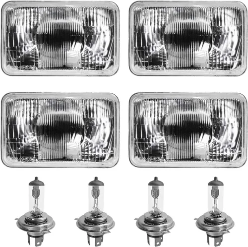 Vista 2 de Parts N Go - Faros delanteros de conversión rectangulares 4 x 6 de halogéno H4, juego de bombillas - H4656, H4651